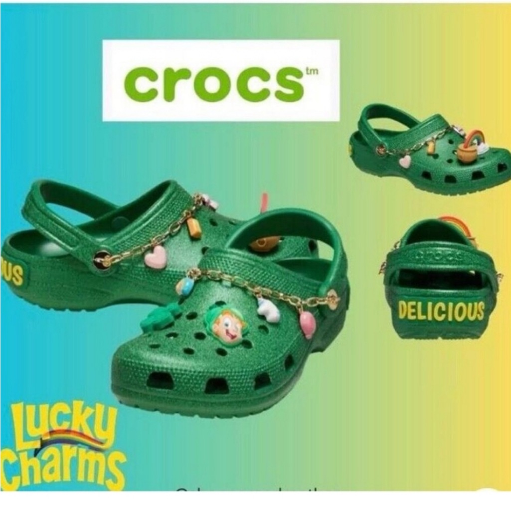 Crocs Green Glitter Unisex Crocs With Charms